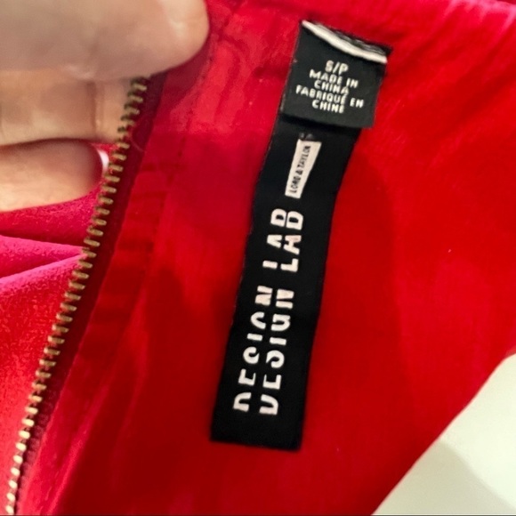 Design Lab Lord and Taylor Red Laser Cut Short Sleeve Dress Size Small - Picture 3 of 8